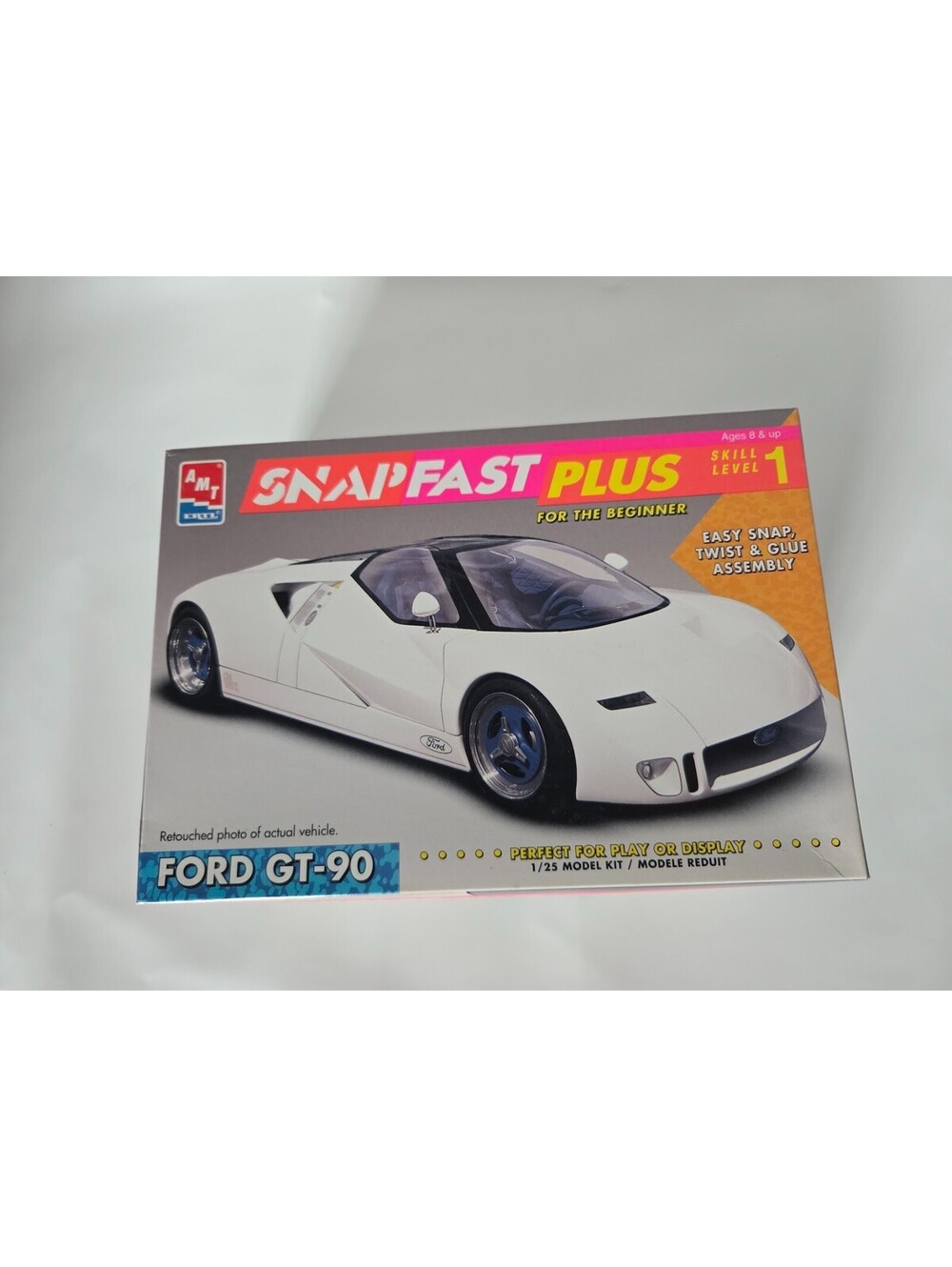 AMT SnapFast Plus Ford GT-90 1/25 Plastic Scale Model Kit Skill Level 1